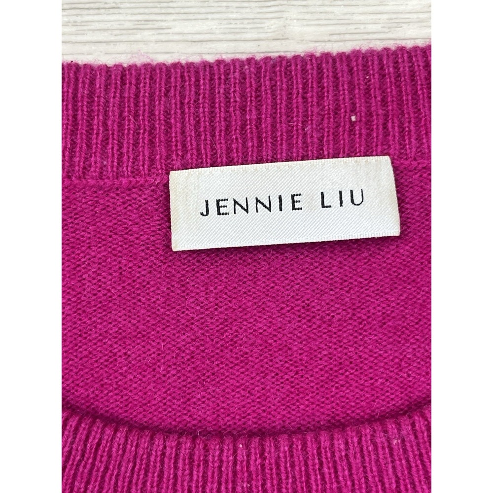 Jennie Liu Sweater Women's XL Pink 100% Cashmere Crewneck Pullover Knit - Picture 2 of 10